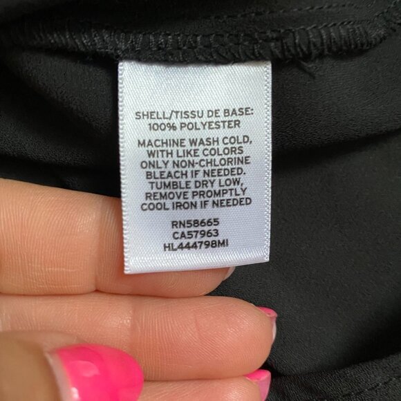 CHELSEA28 BNWT Black Sz XSmall Blouse Mock Neck Ruffles Long Sleeve - Picture 5 of 5